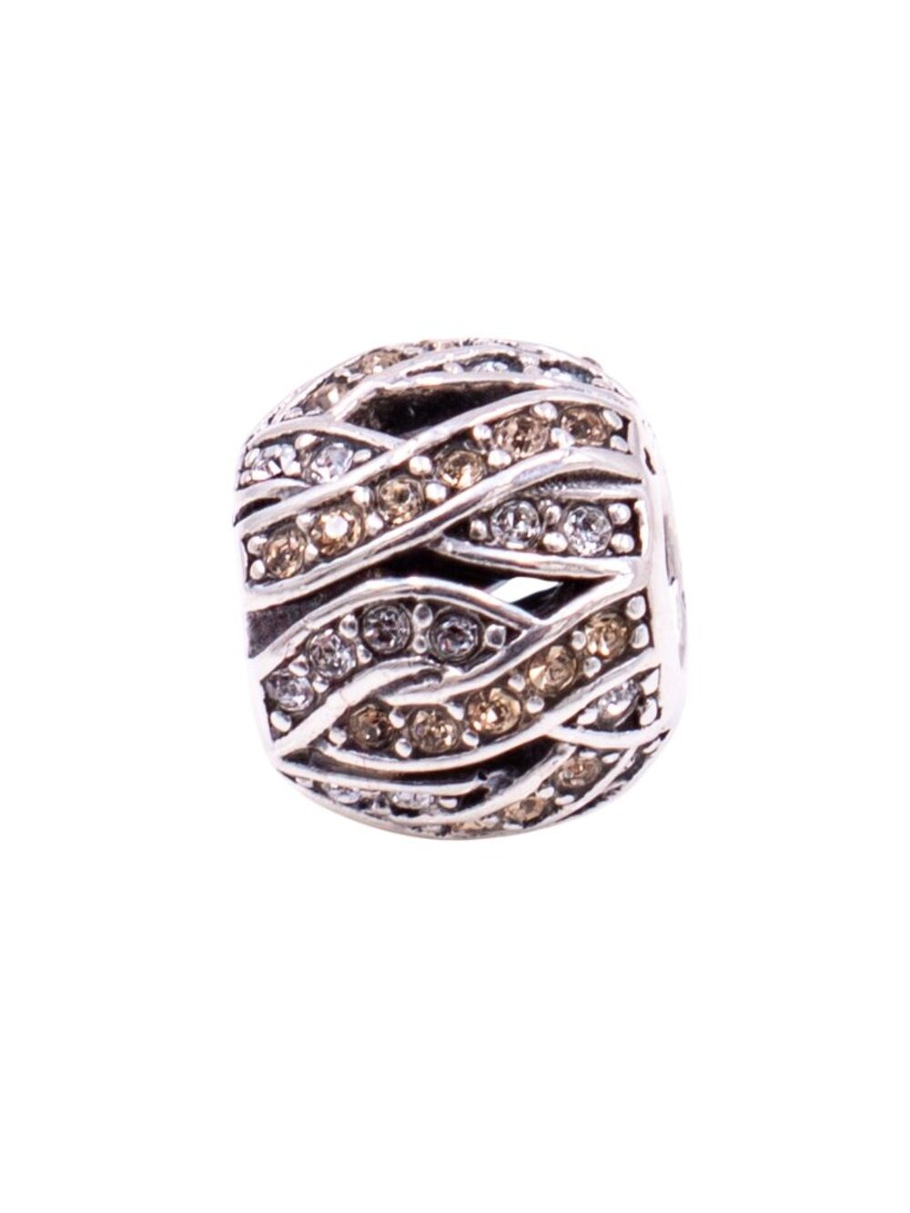 Chamilia Entwined Jewels Sterling Silver Clear Champagne Swarovski Crystal Charm